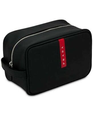 red and black prada carbon toiletry bags|Women's Pouches .